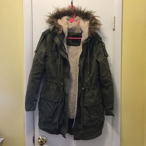 ASOS utility parka with faux fur hood